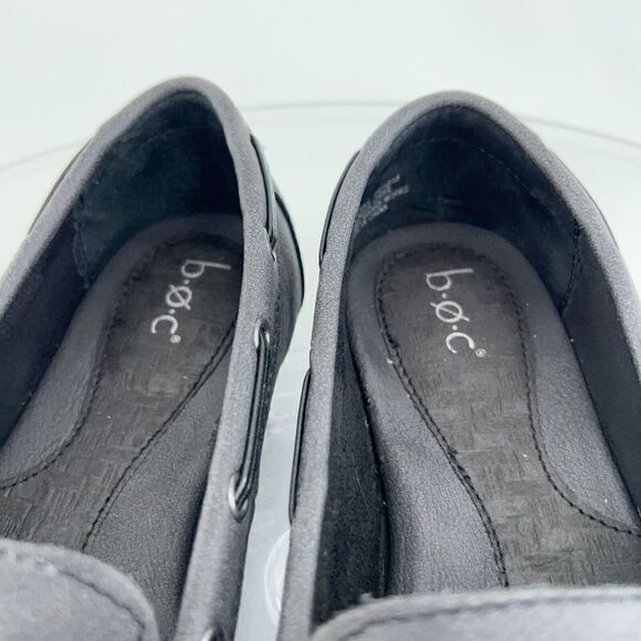 Born BOC Women's Carolann Loafer Sz7 Flat Slip On Boat Shoe Moc Toe Black Vegan - Picture 7 of 13